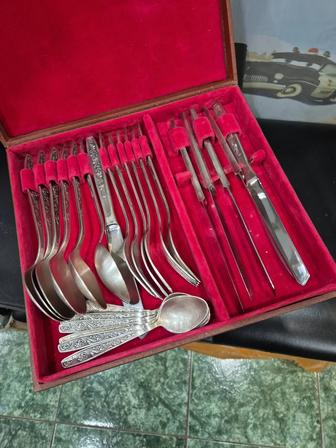 Мельхиоровый набор столовый