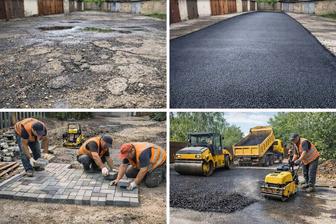 Укладка асфальта, брусчатки и благоустройство