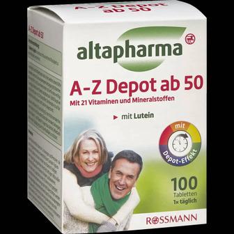 Altapharma A-Z Komplett, витамины для людей старше 50 лет. 
Германия.