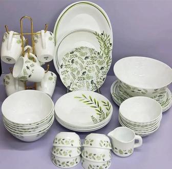 Набор посуды Pars opal oliva олива 45 предметов 6 персон