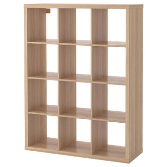 Стеллаж / шкаф IKEA цвет дуб, 12 ячеек, с дверцами
