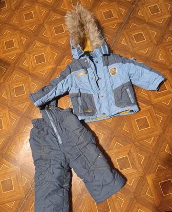 Детский зимний костюм, внутри флис , размер 80