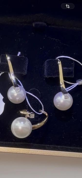 Золотой набор с жемчугом