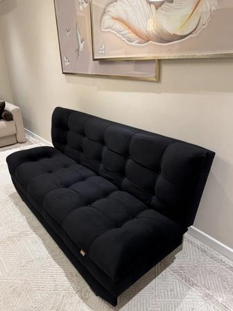 Диван с откидывающейся спинкой черный
