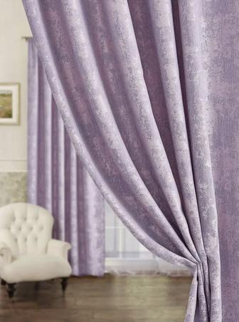 Шторы, мрамор, светло-сиреневый, 2 шт, 10 м, выс. 276 см