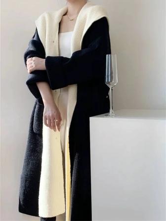 Длинный кардиган с капюшоном