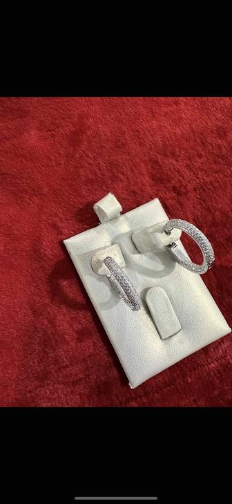 Серебряные конго с фианитами