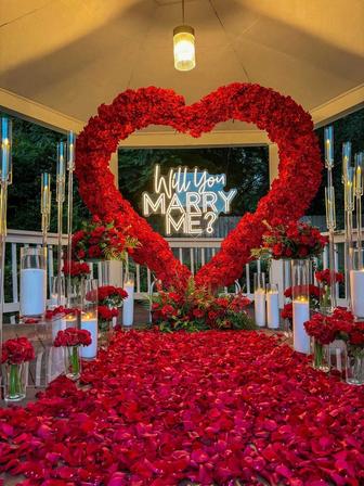 Арка из цветов, сердце