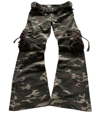 camo y2k jeans джинсы