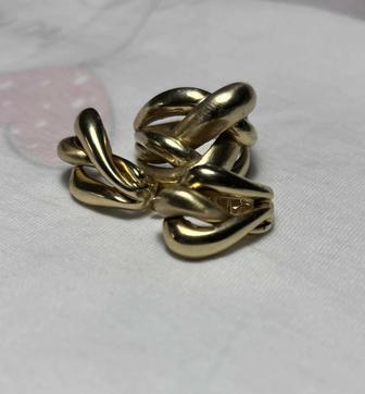 Золотой комплект серьги кольцо