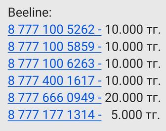 Beeline красивые номера