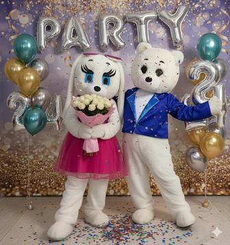 Мишки и зайка! День рождения!