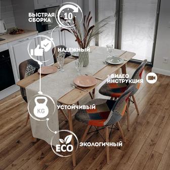 Обеденный стол из массива дуба, 110х65 см, закругленный угол