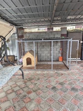 Летний вольер с будкой для собаки