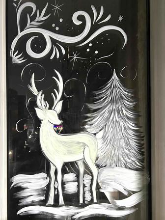 Роспись окон к новому году