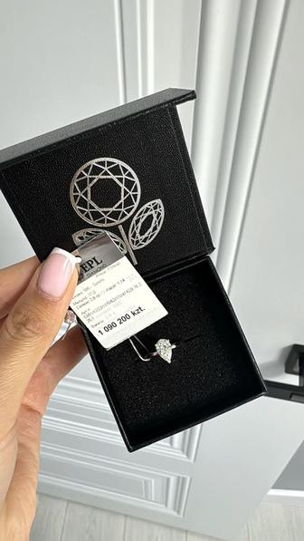Кольцо ЭПЛ, бриллиант 1,14ct, золото 585 (чек коробка)
