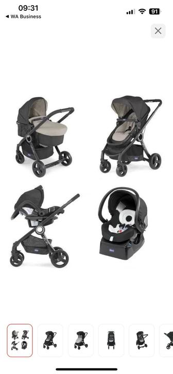 В идеальном состоянии Коляска универсальная 3 в 1 Chicco Urban Plus, черный