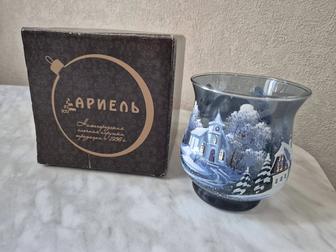 Новогодний подсвечник с художественной росписью.