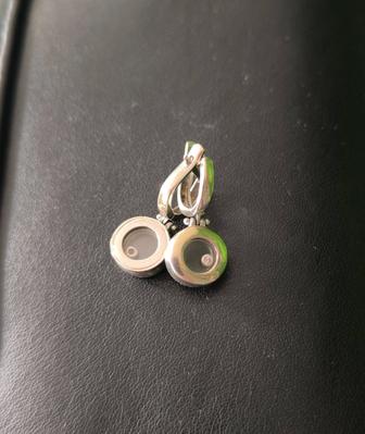Золотые серьги, белые 585 пр. Шопард