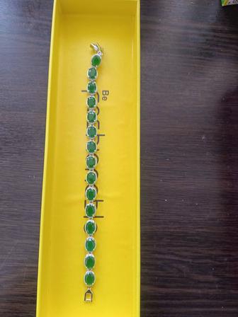 Браслет серебряный с изумрудом,новый