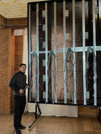 Установка лед экран.