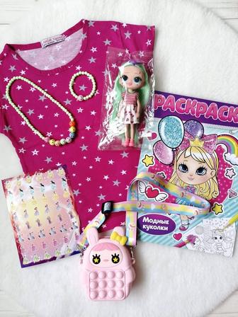 Футболка, куколка, сумочка, раскраска