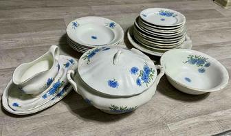 Столовый сервиз СССР, фарфор, васильки