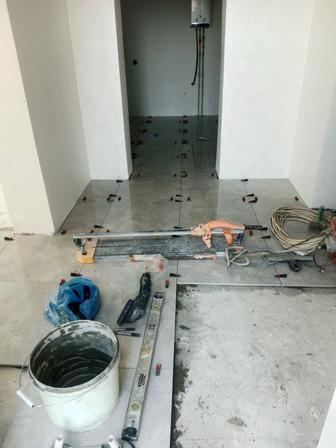 Укладка кафеля . Отделка .