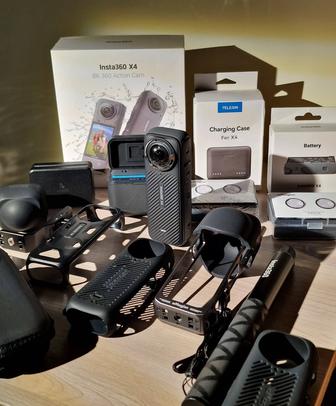 Экшн камера Insta360 X4 много оригинальных аксессуаров