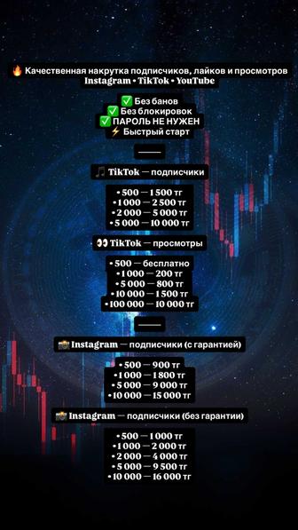 Накрутка подписчиков в Instagram TikTok
