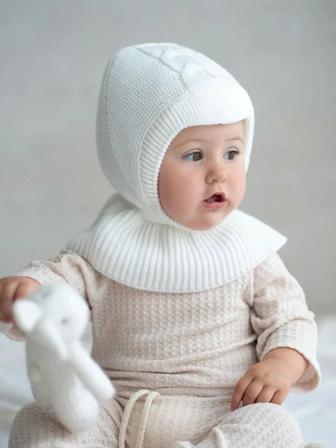 Шапка для новорожденных с балаклавой