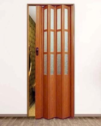 Раздвижная дверь гармошка (860 Х 2030мм) пластика со стеклом складная купе