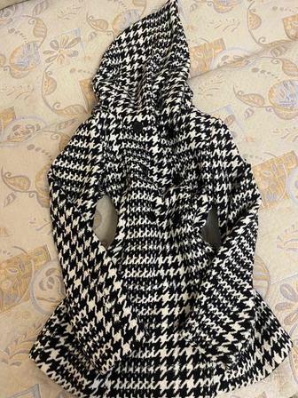 Пальто черно белое