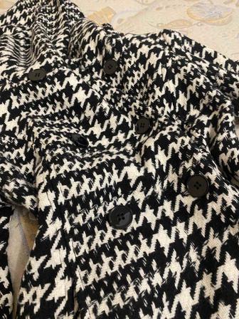 Пальто черно белое