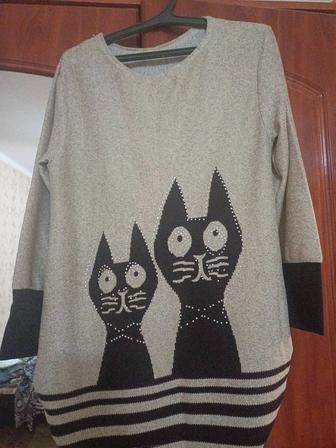 Женская одежда туника женская ткань трикотаж