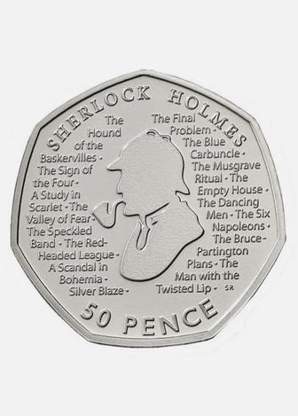 Монета 50 пенсов Шерлок Холмс , Англия