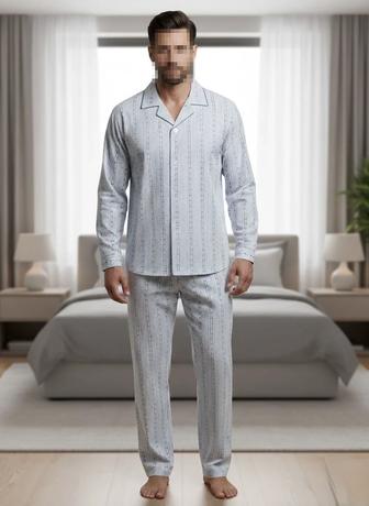 Мужская пижама с длинными рукавами и штанами