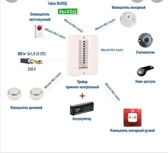 Монтаж и обслуживание, охранно-пожарной сигнализации.