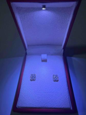 Серьги с камнями бриллиант муассанит