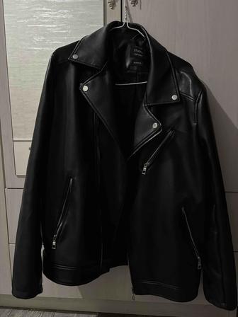 Кожаная косуха черная классическая