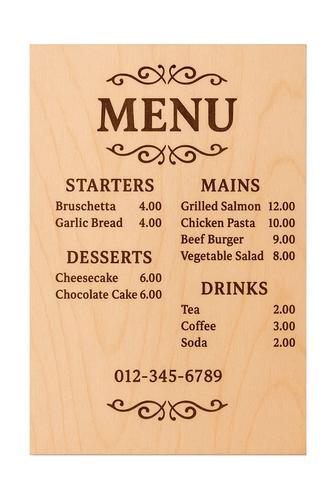 Меню для кафе и ресторанов
