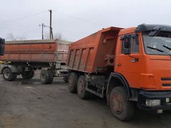 Камаз 15 тонник с прицепом! Доставка грунт, щебень, балласт, песок, асфальт