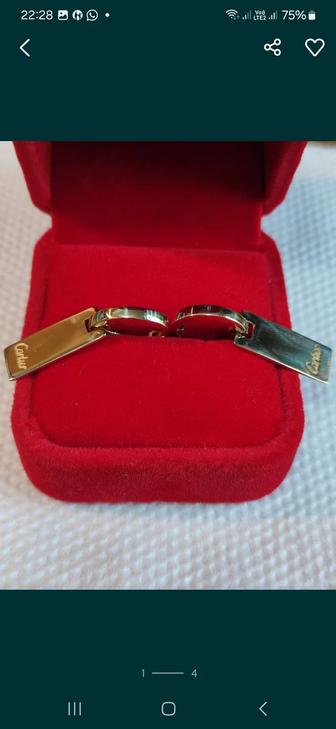 Золотые серьги,4,65г.,585 пробы, фирмы Cartier