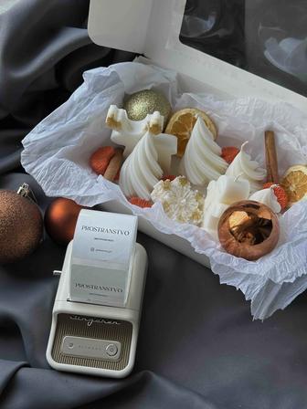 Новогодние свечи ручной работы в подарок из соевого воска