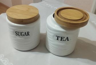 Контейнер, керамика, для чая, сахара