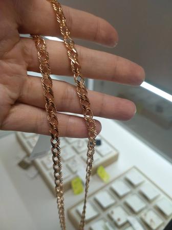 Цепочка серебро 925 пробы с напылением золота