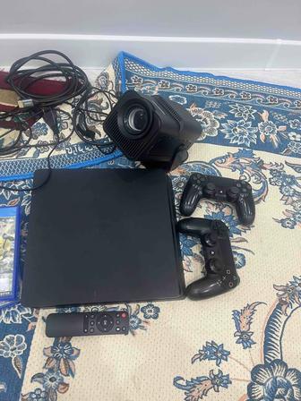 PS 4 SLIM 500 GB и проектор