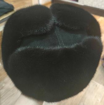 Мужская шапка-ушанка (норка/замша)