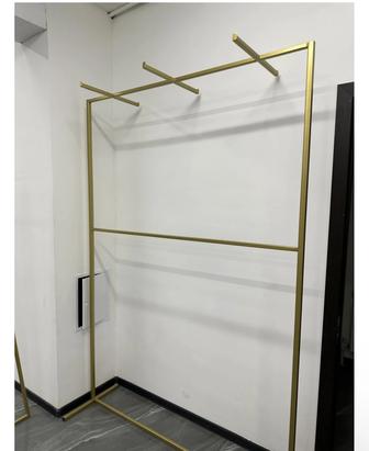 Вешало напольное для одежды 220x150x45 см, золотой