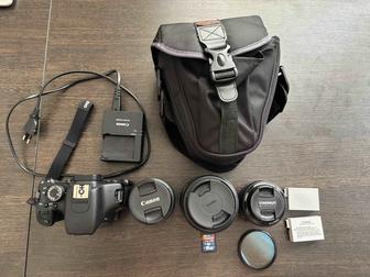 Продаю Canon EOS 600D с тремя объективами аксессуары (комплект)
